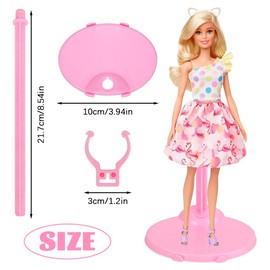 HMIEPRS Pink Doll Stands, Doll Stands Display Holder with Adjustable Waist Clip, Doll Support Stand for 11 to 13 Inch Dolls Action Figure Stand Doll Accessories (20pc)