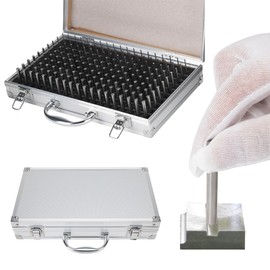 Everkeen 190pc Precision Pin Gauge Set (0.061-0.250"), Complete Go No Go Pin Gauge Master Kit for Machinists, Hardened Steel Measuring Tools with Aluminum Case
