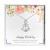 Ginger Lyne Collection Birthday Greeting Card Silver Anchor Heart Necklace