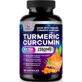 Turmeric Supplement Curcumin 2350mg - with Organic Ginger & Turmeric, BioPerine Black Pepper Extract 95% Curcuminoids - Advanced Absorption Antioxidant & Joint Immune Support - Vegan - 120 Capsules