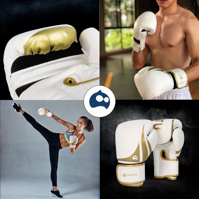 Bluelander 2 Guantes De Box Kickboxing Adulto Velcro 8-12oz