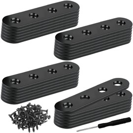 Wopanxye 24 Pack Straight Brackets for Wood Board, Plates Joining Flat Brackets, Panel Fixing Support Connect Corner Brace, for Window, Fence, Table, Bed, Bookshelf, 16x96mm, Black
