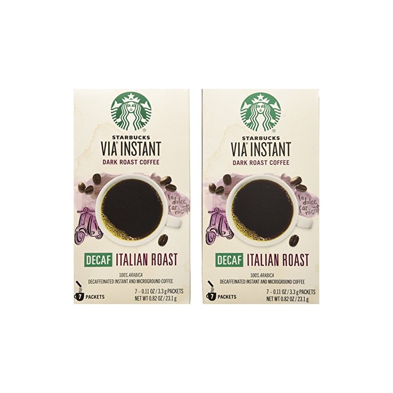 Starbucks Via Ready Brew, Decaf Italian Dark Roast Instant Coffee,