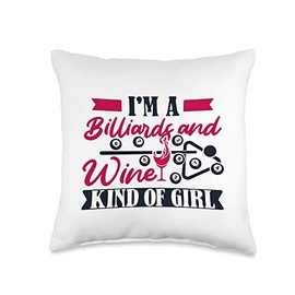 Billiards Pool Snooker Table Set Accessories Gifts Wine Kind Of Girl Snooker Pool Billiards Throw Pillow, 16x16, Multicolor