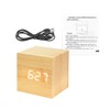 Onerbuy Wooden Digital Cube Alarm Clock Touch Sound Activated Desk