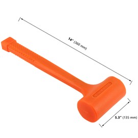 MUKLEI 2 Piece 4 Lb 14" x 5.3" Dead Blow Hammer Orange, Durable Rebound Resistant Dead Blow Hammer with Non-Slip Grip, Non-Marring Dead Blow Mallet