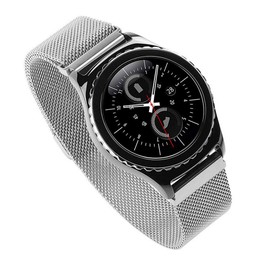 Metal Watch Straps, Mesh Quick Release Bracelet with Magnetic Closure for Men and Women, Smartwatch and Traditional Watch, 16 mm/18 mm/20 mm/22 mm, Silver/Black, silver, Bracelet Casual