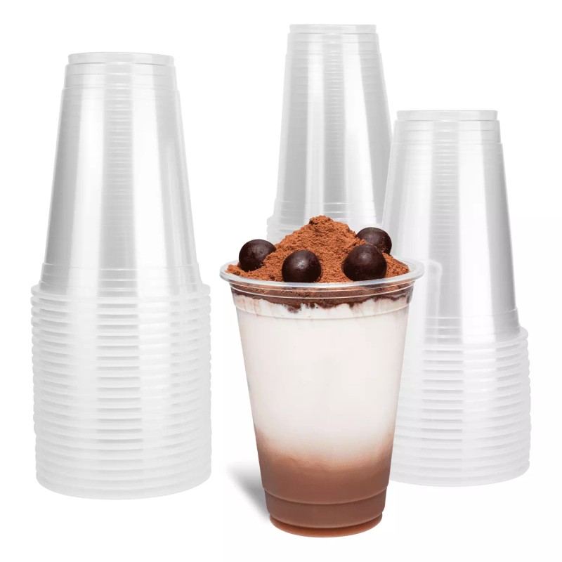 Karat 16oz PP Plastic U-Rim Cold Cups (95mm) - 2,000