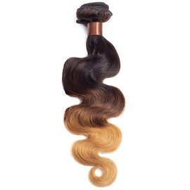 GzorOuzr 1B/4/27 Body Wave Hair 1 Bundles Three Tone Hair Extensions For Women Real Unprocessed Virgin Hair Hair Weaves 30 Inch