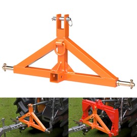 3 Point 2" Trailer Hitch Receiver for Category 2 Tractors, Heavy Duty 3pt Quick Hitch Attachment, Tractor Tow Drawbar Adapter, Compatible with Kubota, Mahindra, Ford, Yanmar, John Deere(Orange)