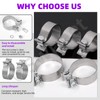 Swpeet 1Pc 3 Inches Exhaust Clamp Narrow Band, Stainless Steel