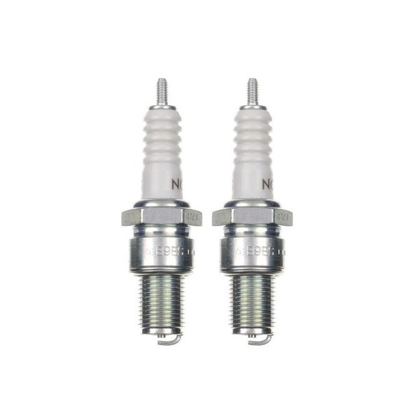 2x Spark Plug B9ES Spark Plugs Set of 2 for Motorcycle/Scooter/Scooter Compatible with: 0241256522 W260MZ2 W260T2 W275T2 W280MZ2 W2CC W3C W3C0 W3CC W3CO W3CP WR3CC WR3CP