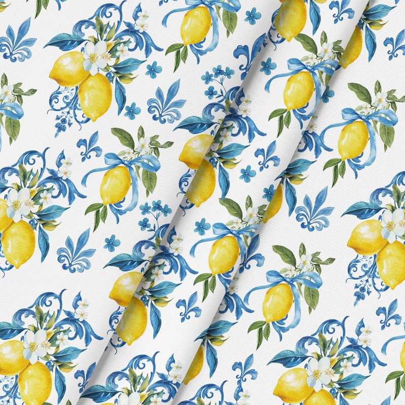 Artoid Mode Blue Lemon Iris Summer Table Cloth, Round 140