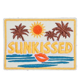 AAVEDGE Beach Iron On Patches for Clothes, Sun Kissed Patch Embroidered Fabric Appliqué, Tropical Summer Vibes DIY Durable Sun Iron On Patches for Clothing, Jeans, Backpacks, Jackets, Hats & Bags