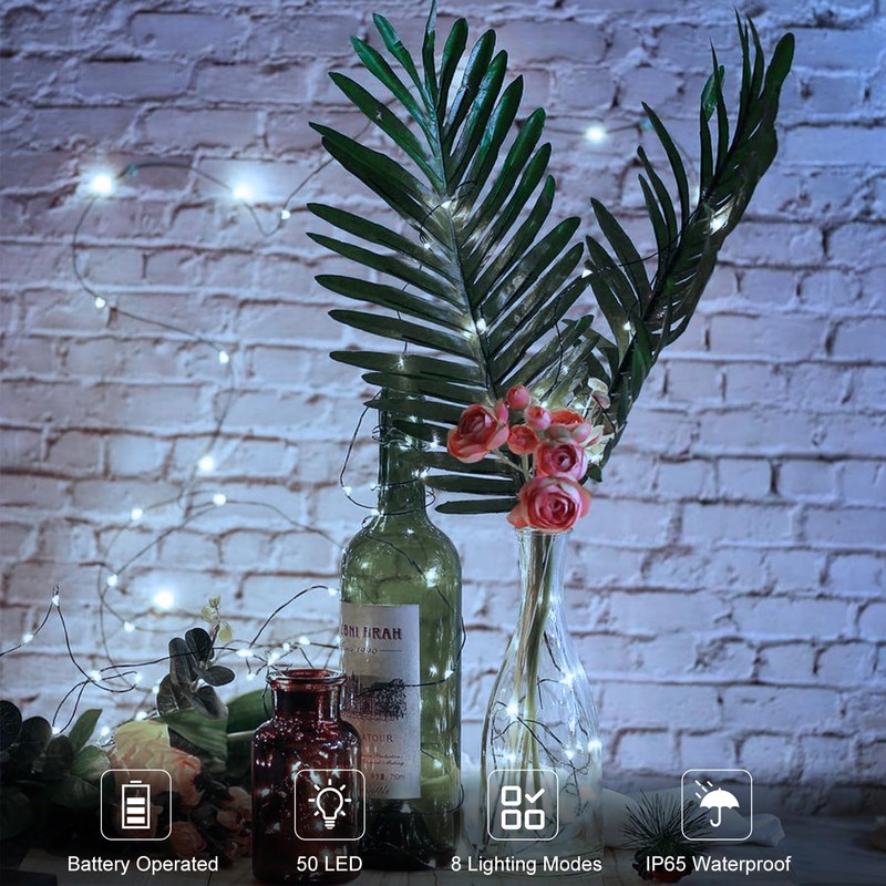 4 Pack Fairy Lights Battery Operated, 16.4 Ft 50 LED