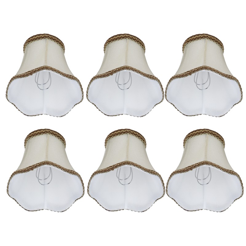 6Pcs Desktop Table Lamp Cover Fabric Lampshade Accessory for E14