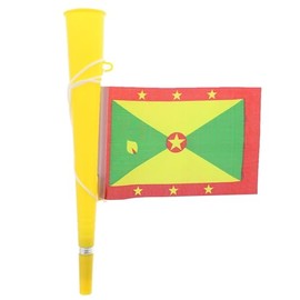 Zac's Alter Ego Yellow Woofer Horn with Grenada Flag - Bright Loud Carnival Festival Party