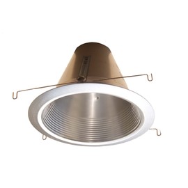 Joint Bright Lighting 6" Satin Nickel Self Flange Air-Shut Baffle Trim for Line Voltage Recessed Light