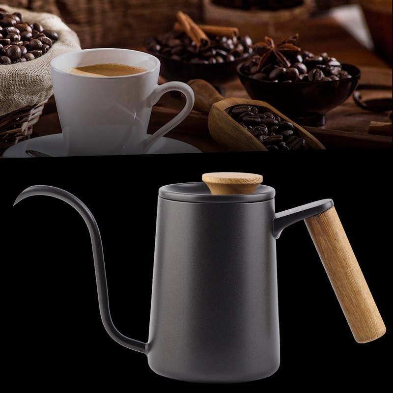 600ml Fashion Stainless Steel Handle Drip Coffee Pot Long Gooseneck
