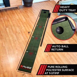 Pure2Improve Confidence Indoor/Outdoor Golf Putting Mat, (9' X 1')