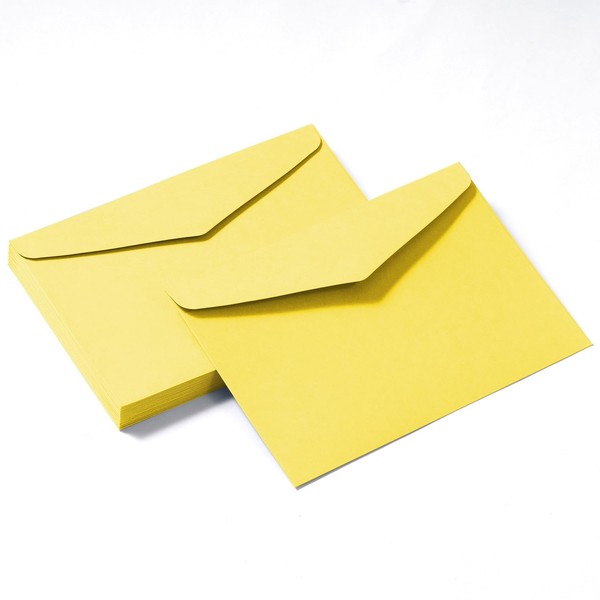Tanshuqin 50 Pack Light yellow Envelopes 5x7 Self-Seal Envelopes A7