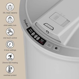 Trydow Ultra Large Capacity Towel Warmer Bucket, Rapid Heating with Timer, One-Button Digital Display Control, Safety Lock, Gifts for Him & Her, Auto Shut-Off, Fits 2 Large, Blanket, Bathrobe, Gray
