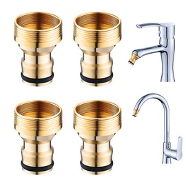 vcsjw Pack of 4 Universal Tap Connector for Mixer Tap, Tap Adapter, Garden Hose, Garden Hose Connection, Gardena Tap Adapter Hose Coupling (Male Thread)