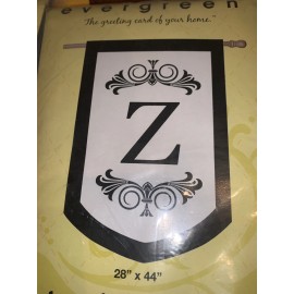 Evergreen Monogram Z Large House Flag Applique 28" X 44" Double Sided NEW
