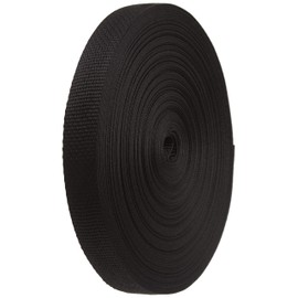 Strapworks Lightweight Polypropylene Webbing - Poly Strapping for Outdoor DIY Gear Repair, Pet Collar, Crafts - 1 Inch x 10 Yards - Black