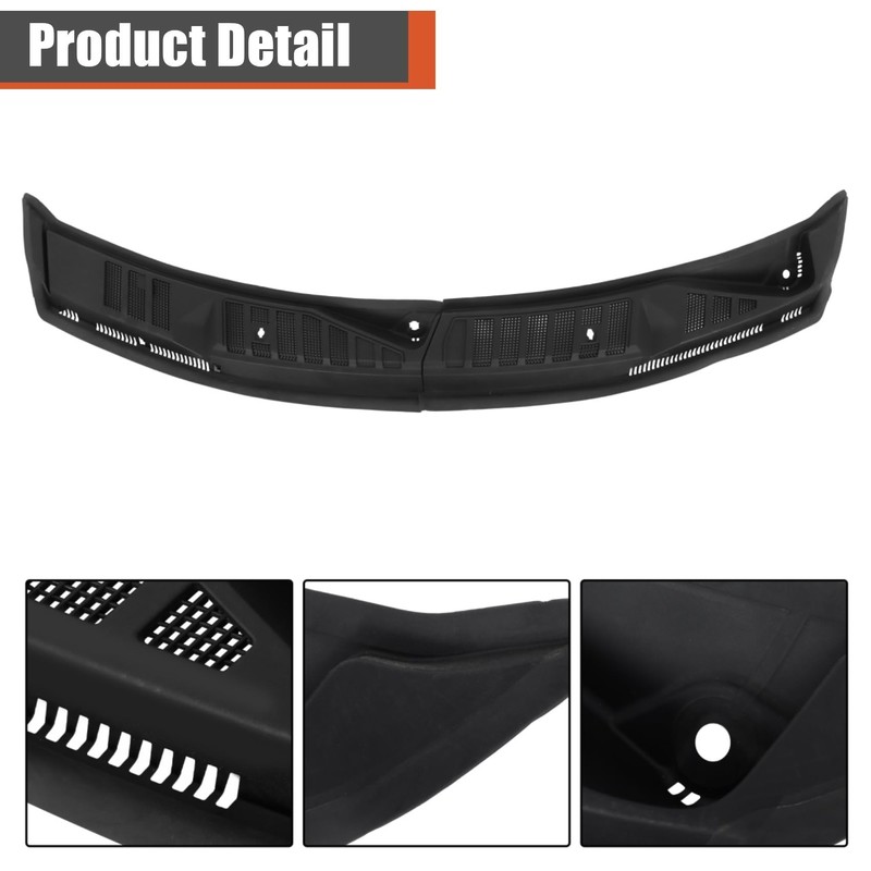 labwork Plastic Windshield Window Wiper Cowl Cover Grille Black Front