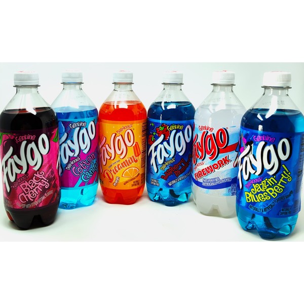 Faygo 20 oz Variety 6 pack -1 each Black Cherry,