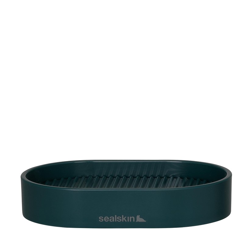Sealskin Brave Dark Green Plastic Soap Dish with Removable Tray