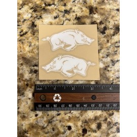 Arkansas Razorbacks Standard White Logo Mini Helmet Side Logos Decal Set SEC