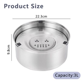 No Spill Pet Water Dispenser, No Splash Dog Water Bowls, Stainless Steel Slow Drinking Bowl, Vehicle Carried Travel Bowl for Dogs, Cats and Pets