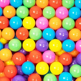 Ball Pit Balls for Kids, 500 pcs 2.15 Inches Small Size Thicken Soft Plastic Crush Proof Ball Pit Balls BPA Phthalate Free Baby Toddler Toy Ball with 7 Color Rainbow Colors