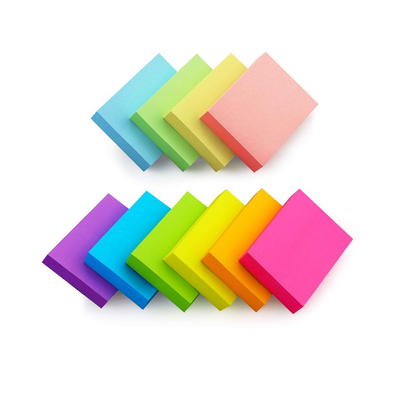 Sticky Notes 1.5x2 Self-Stick Notes 10 Bright Multi Colors Sticky