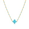 MAHSOD Dainty Four Leaf Clover Choker Necklace BlueTiny Cute Clover