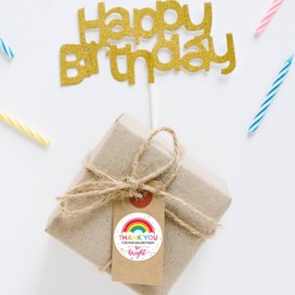 50 Pcs Watercolor Rainbow Thank You Stickers - 2 Inches Self Adhesive Round Label Stickers - Birthday Party Thank You Sticker Labels for Envelope, Packaging,Birthday,Wedding, Baby Shower Favors.
