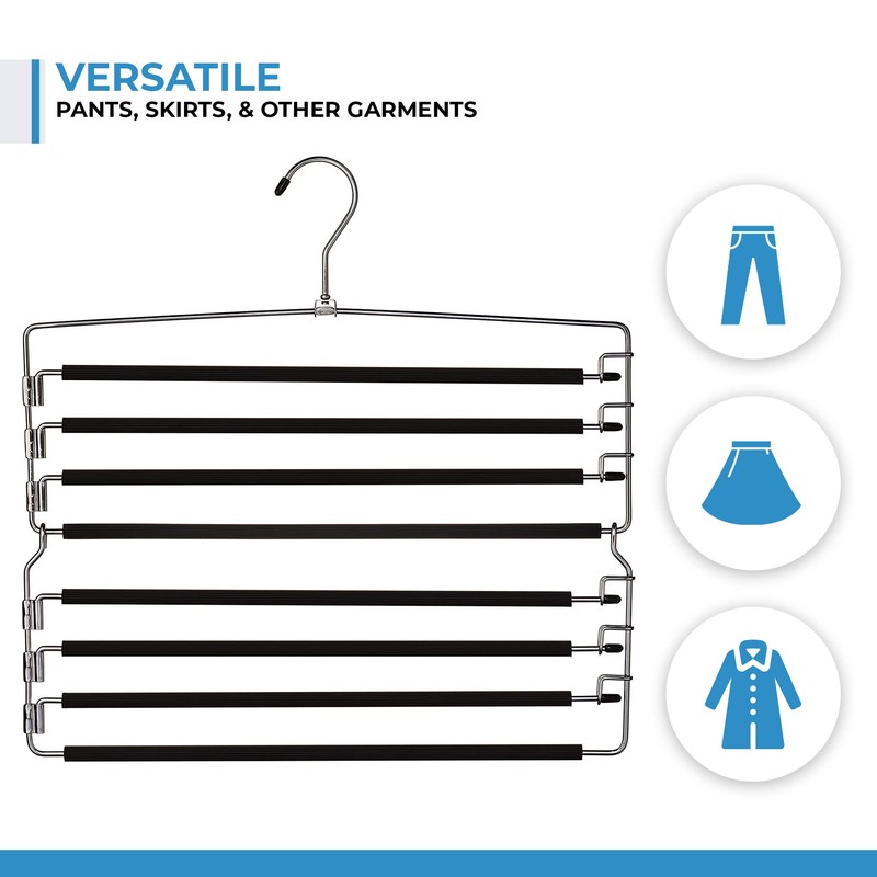 USTECH Arm Pants Hanger-8 Tier, Multi Tier Swing Hanger with