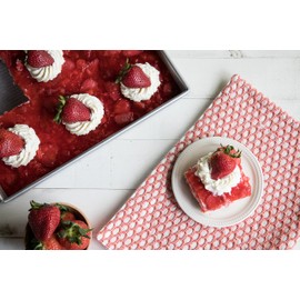 USA Pan Bakeware Nonstick Rectangular Pan with Lid, 9x13-Inches, White