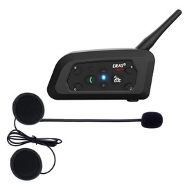 Lemnoi V6 Pro Bluetooth Intercom Headset for Motorcycles, Communicator for Helmet, IPX5 Waterproof and Intercom Between 6 Motorcyclists