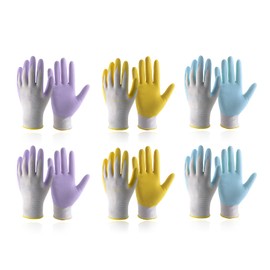 HANDLANDY 6 Pairs Gardening Gloves for Women Latex Free, Breathable Nitrile Coated Secure Grip Garden Gloves Yard Work Gloves (6, Medium)