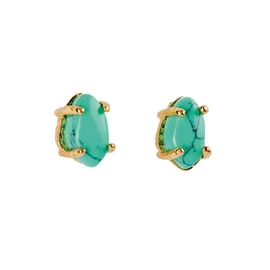 LuckyLy Aretes Mujer Oro 18k con Turquesa, Estructura con Baño de Oro 18k y Piedras Naturales – Accesorios para Mujer Ideales como Regalos para Mujer Originales y Regalos para Mamá, Modelo Ivy