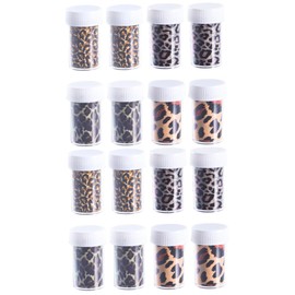 FRCOLOR 2pcs Leopard Nail Art Sticker Rolls Bottles of Transfer Decals for Unique Fingernail Designs Easy Application for Parties Events Nail Decoration for Women