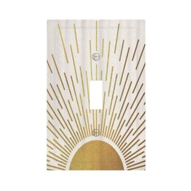 Spshian Decorative Switch Plate Covers Midcentury Golden Sun Minimalism Sunrise 1 Gang Wall Plate Single Toggle Light Switch Cover Plate Jumbo Electrical Switchplate Receptacle Faceplate