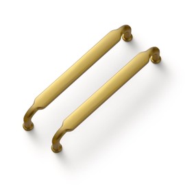 Goo-Ki Brushed Gold Drawer Handles 5 in（128mm） Hole Centers Straight Bar Pull,6-Pack Solid Cabinet Handles for Kitchen Cabinets and Dresser Drawers 2202-LSJ-128