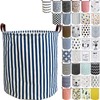 RoyBoder Laundry Hamper Thickened Cotton Waterproof Laundry Basket Leather Handle