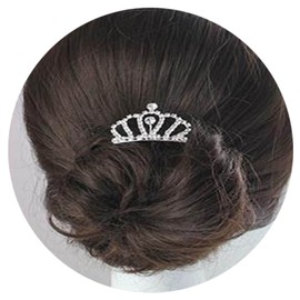 Yheakne Vintage Princess Crown Comb Crystal Small Tiara Crown Headband Shine Rhinestone Crown Hair Comb Mini Tiara Comb for Girls Birthday Party Prom Hair Dectoration (Silver A)
