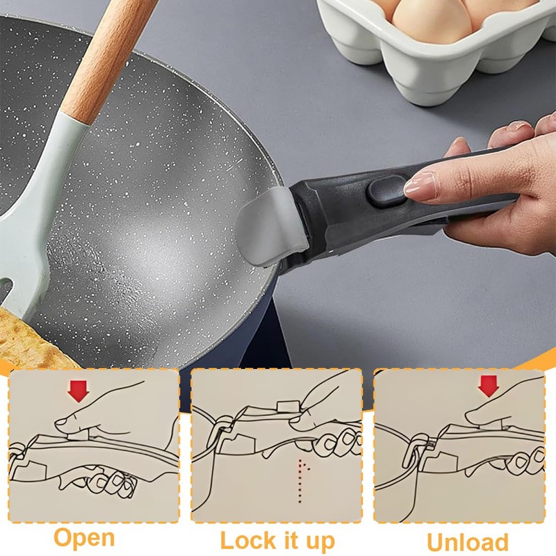 WUSJCOF Removable Pot Handle, Scald-Proof, Bakelite Pan Handle, Replacement Pan