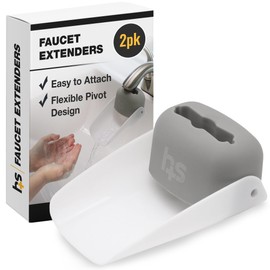 HealthSmart Easy Reach Bathroom Sink Faucet Extender for Toddlers 2-Pack, Adjustable Universal Fit,Tool-Free Installation, Flexible Design, Fits Most Faucets, Empowers Kids